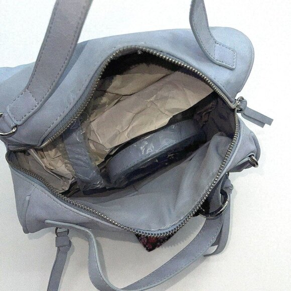 Express Speedy Purse Handbag Vegan Suede Faux Large Multi Top Handle Scarf - Picture 6 of 13